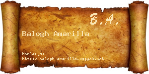 Balogh Amarilla névjegykártya